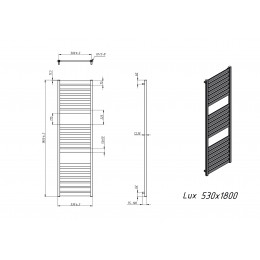 Полотенцесушитель водяной Grota Lux 530x1800 белый