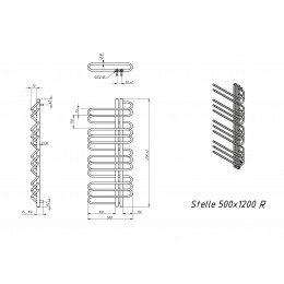 Полотенцесушитель электрический Grota Stelle 500x1200/r белый