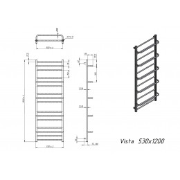 Полотенцесушитель электрический Grota Vista 530х1500 хром глянцевый
