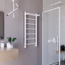 Полотенцесушитель водяной Grota Simple P с полкой 430x1000 белый
