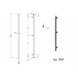 Полотенцесушитель электрический Grota Ago 51x1800 хром глянцевый