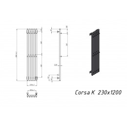 Полотенцесушитель электрический Grota Corsa K 230х1200 хром глянцевый