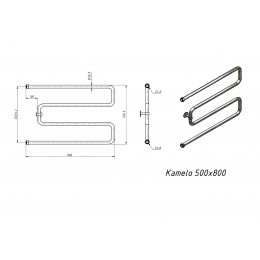 Полотенцесушитель водяной Grota Kamelo 500x800 хром глянцевый