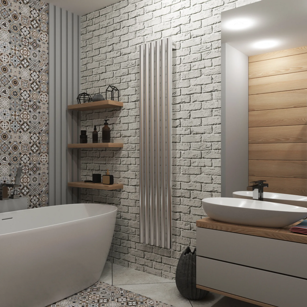 Полотенцесушитель водяной Grota Quill 350x1800 хром глянцевый