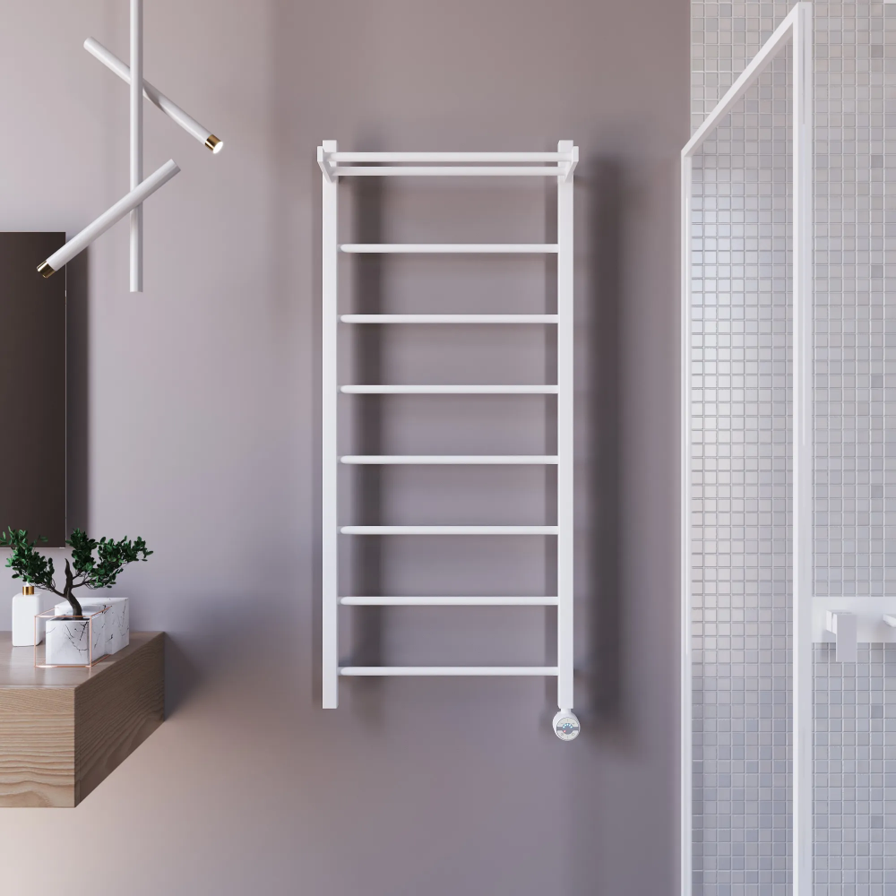 Полотенцесушитель электрический Grota Simple P с полкой 530x1200 белый