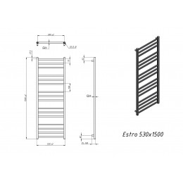 Полотенцесушитель водяной Grota Estro 530x1500 белый