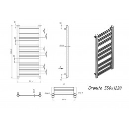 Полотенцесушитель водяной Grota Granito 550x1220 белый