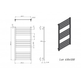 Полотенцесушитель водяной Grota Lux 630x1200 белый