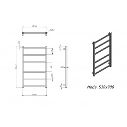 Полотенцесушитель водяной Grota Moda 530x900 хром матовый
