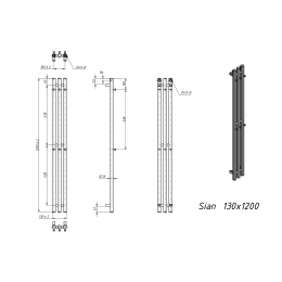 Полотенцесушитель водяной Grota Sian 130х1200 белый