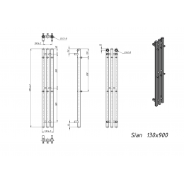Полотенцесушитель водяной Grota Sian 130х900 белый