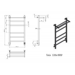 Полотенцесушитель электрический Grota Tela 530х1000 хром матовый