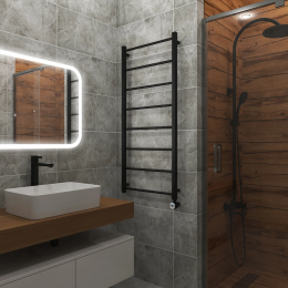 Полотенцесушитель электрический Grota Simple 530x1200 черный