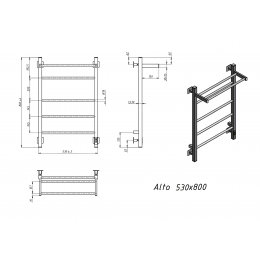 Полотенцесушитель электрический Grota Alto 530х800 белый