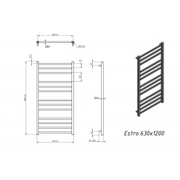 Полотенцесушитель электрический Grota Estro 630x1200 хром глянцевый