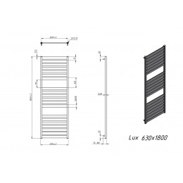 Полотенцесушитель водяной Grota Lux 630x1800 белый