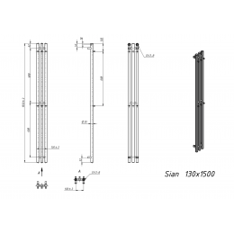 Полотенцесушитель электрический Grota Sian 130х1500 хром матовый