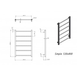Полотенцесушитель водяной Grota Simple 530x800 белый