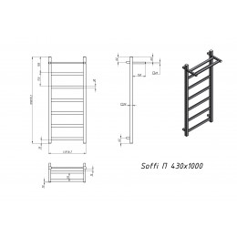 Полотенцесушитель электрический Grota Soffi P с полкой 430x1000 хром глянцевый