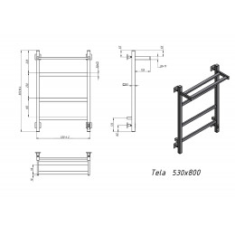 Полотенцесушитель электрический Grota Tela 530х800 черный