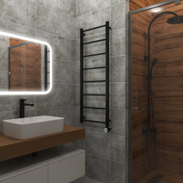 Полотенцесушитель электрический Grota Simple 430x1200 черный