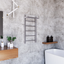 Полотенцесушитель водяной Grota Simple P с полкой 430x800 хром матовый