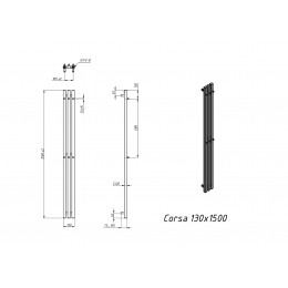 Полотенцесушитель электрический Grota Corsa 130х1500 черный