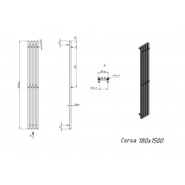 Полотенцесушитель электрический Grota Corsa 180х1500 хром матовый
