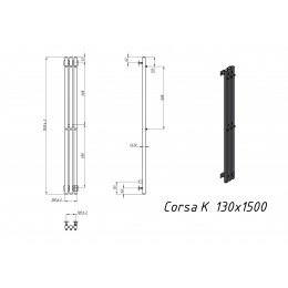Полотенцесушитель электрический Grota Corsa K 130х1500 хром матовый
