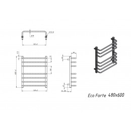 Полотенцесушитель электрический Grota Eco Forte 480x600 хром глянцевый