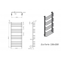Полотенцесушитель электрический Grota Eco Forte 530x1200 белый