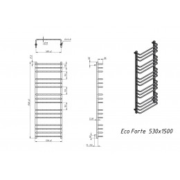 Полотенцесушитель электрический Grota Eco Forte 530x1500 черный