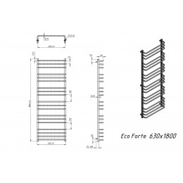 Полотенцесушитель водяной Grota Eco Forte 630x1800 черный