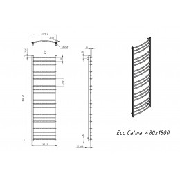 Полотенцесушитель водяной Grota Eco Calma 480x1800 белый