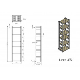 Полотенцесушитель водяной Grota Largo 400x1500x295 хром глянцевый
