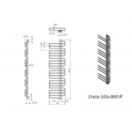 Полотенцесушитель электрический Grota Stelle 500x1800/r черный