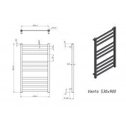Полотенцесушитель водяной Grota Vento 530x900 белый