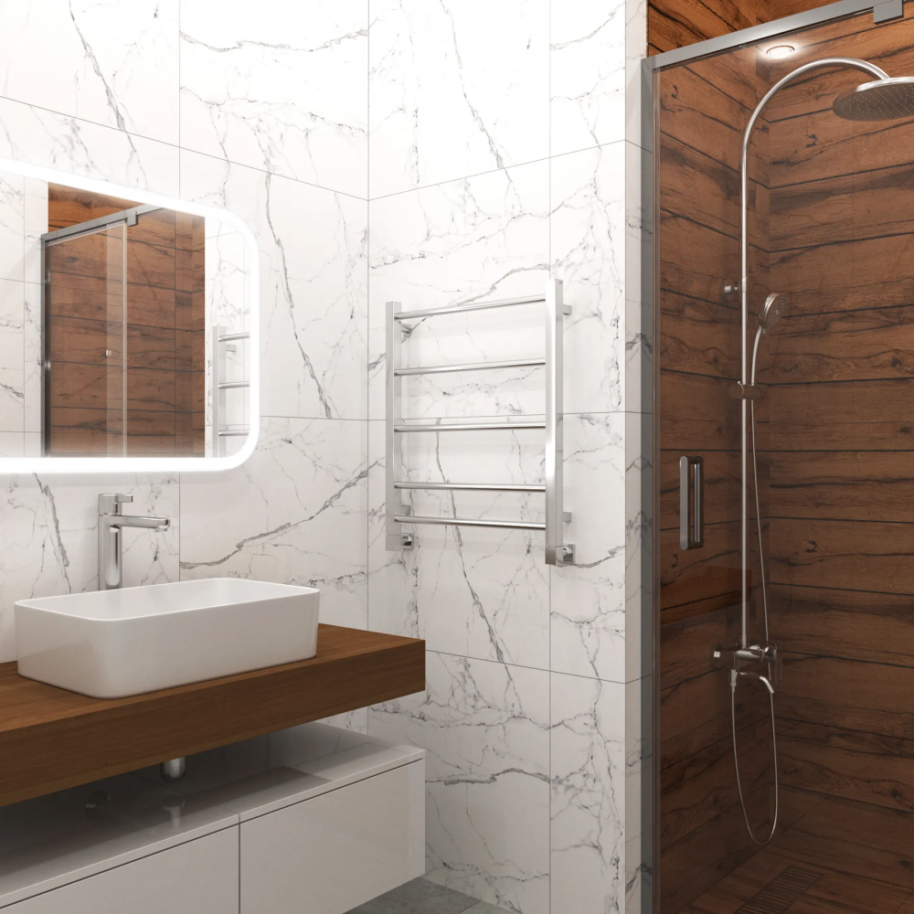 Полотенцесушитель водяной Grota Simple 530х600 хром глянцевый