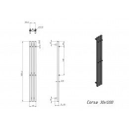 Полотенцесушитель водяной Grota Corsa 130х1200 хром глянцевый