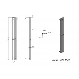 Полотенцесушитель электрический Grota Corsa 180х1800 хром глянцевый