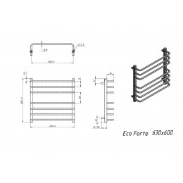Полотенцесушитель водяной Grota Eco Forte 630x600 хром матовый