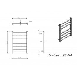 Полотенцесушитель водяной Grota Eco Classic 530x600 черный