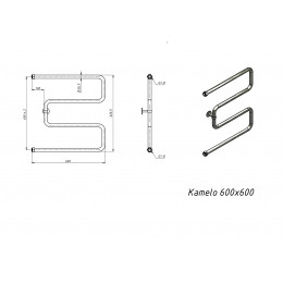 Полотенцесушитель водяной Grota Kamelo 600x600 хром глянцевый