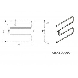 Полотенцесушитель водяной Grota Kamelo 600x800 хром глянцевый