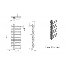 Полотенцесушитель электрический Grota Stelle 500x1200/l хром глянцевый