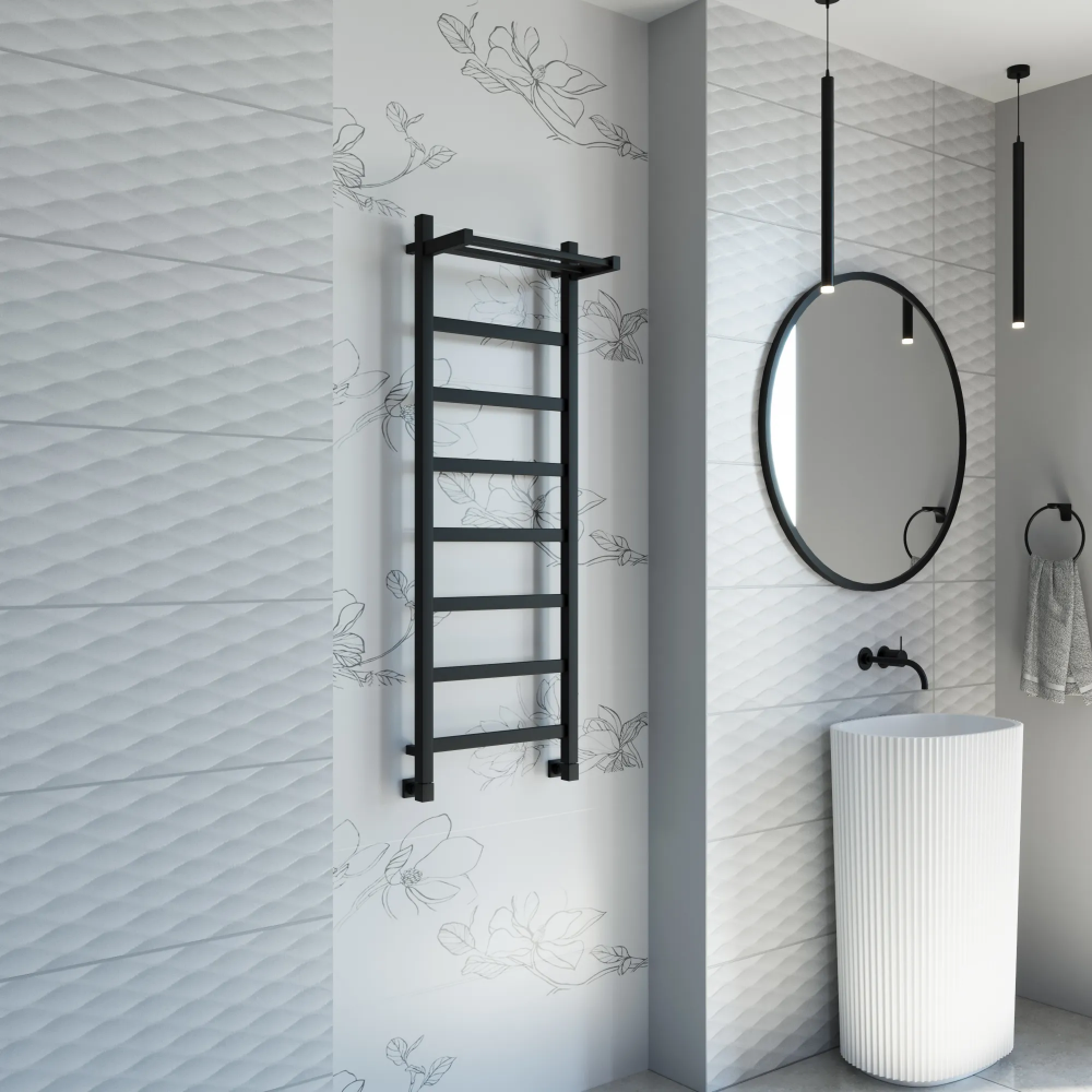 Полотенцесушитель водяной Grota Soffi P с полкой 430x1200 черный