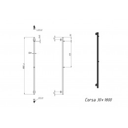 Полотенцесушитель электрический Grota Corsa 30х1800 хром матовый