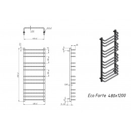Полотенцесушитель водяной Grota Eco Forte 480x1200 хром матовый