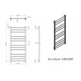 Полотенцесушитель водяной Grota Eco Classic 630x1200 белый