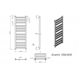 Полотенцесушитель водяной Grota Granito 550x1630 белый